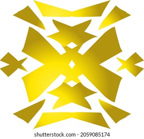 Gold abstract logo or sign. Vector illustration