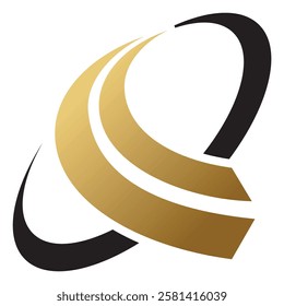 Gold abstract loop logo vector