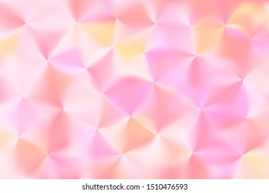Gold abstract low polygon prism background, golden spectrum gradient vivid colorful vector backdrop. Multicolored pink shiny neon screen wallpaper.
