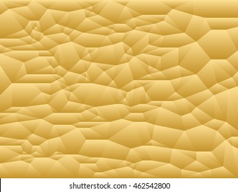 Gold abstract low polygon prism background, golden spectrum gradient vivid colorful vector backdrop. Multicolored pink shiny neon screen wallpaper.