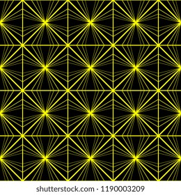 Gold abstract mesh geometric seamless pattern. Elegant vector illustration for wallpaper background, textile print and wrapping.