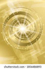 gold abstract music background - vector flyer