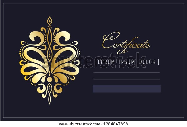 Gold Abstract Ornament Isolated Design Element Stock Vector Royalty Free