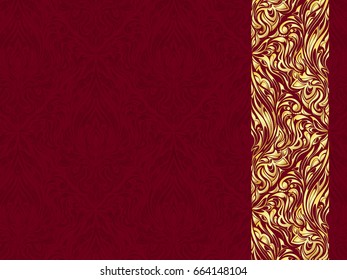 Gold abstract pattern. Floral background. Vintage texture.