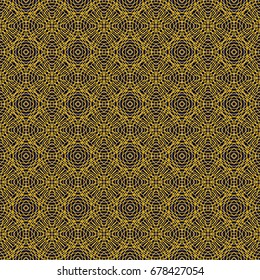 Gold abstract sacred line pattern background design. Minimal geometrical endless golden lines. Vector.  