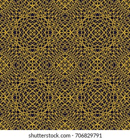 Gold abstract sacred line pattern background design. Minimal geometrical endless golden lines. Vector.  