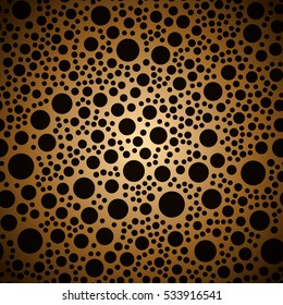 Gold abstract seamless pattern with rounds. Vector illustration.