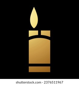 Gold Abstract Simplified Lighter Icon on a Black Background