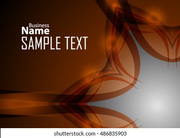 Gold abstract template for card or banner. Metal Background with waves and reflections.