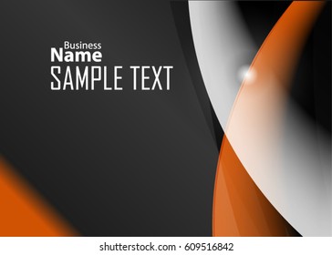 Gold abstract template for card or banner. Metal Background with waves and reflections. Business background, silver, illustration. Illustration of abstract background with a metallic element