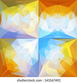 Gold Abstract Triangular Backgrounds Set