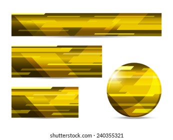 Gold abstract vector banners