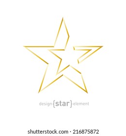 The Gold Abstract vector star on white background. Corporate logo template