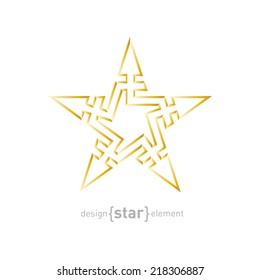 The Gold Abstract vector star on white background. Corporate logotype template
