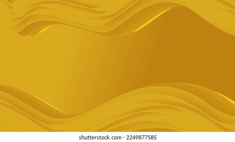 Gold abstract wave background. can used for luxury business. 3d smooth lines render