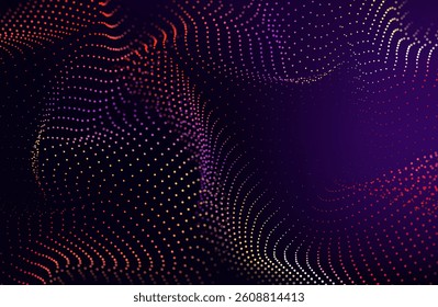 Gold abstract waves background. Golden curve lines vector illustration isolated on brown Luxury glitter shiny swirl. Connecting dots and lines. Big data visualization and Business .Vector illustration