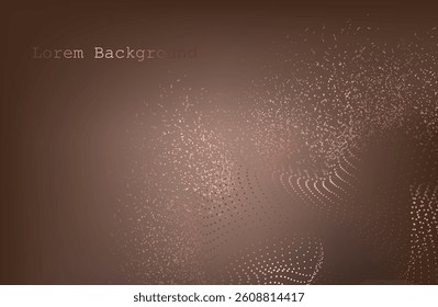 Gold abstract waves background. Golden curve lines vector illustration isolated on brown Luxury glitter shiny swirl. Connecting dots and lines. Big data visualization and Business .Vector illustration