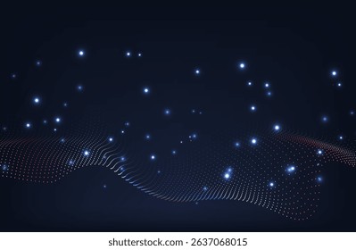 Gold abstract waves background. Golden curve lines vector illustration isolated on brown Luxury glitter shiny swirl. Connecting dots and lines. Big data visualization and Business .Vector illustration