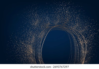 Gold abstract waves background. Golden curve lines vector illustration isolated on black Luxury glitter shiny swirl pattern. Elegant modern fashion design element.