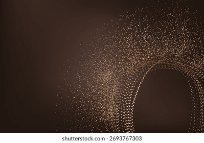 Gold abstract waves background. Golden curve lines vector illustration isolated on black Luxury glitter shiny swirl pattern. Elegant modern fashion design element.