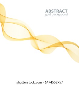 Gold abstract waves background, waved lines for brochure, website, flyer design. Golden lines