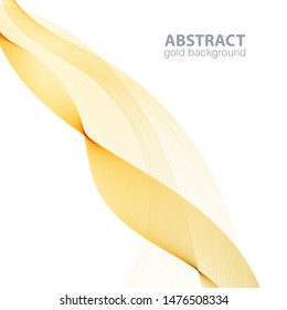 Gold abstract waves background, waved lines for brochure, website, flyer design. Golden lines