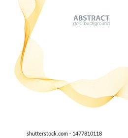 Gold abstract waves background, waved lines for brochure, website, flyer design. Golden lines