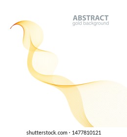 Gold abstract waves background, waved lines for brochure, website, flyer design. Golden lines