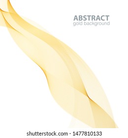 Gold abstract waves background, waved lines for brochure, website, flyer design. Golden lines