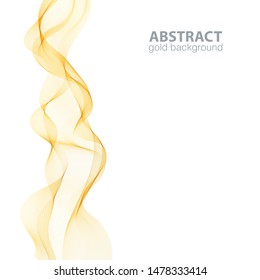 Gold abstract waves background, waved lines for brochure, website, flyer design. Golden lines