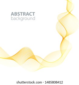 Gold abstract waves background, waved lines for brochure, website, flyer design. Golden lines