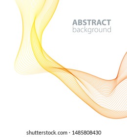 Gold abstract waves background, waved lines for brochure, website, flyer design. Golden lines