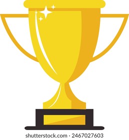 Gold Achievement Award Isolated on White Background. Vector Illustration in Flat Design Style.