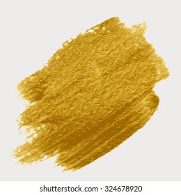 Gold acrylic paint. Brush strokes for the background.
