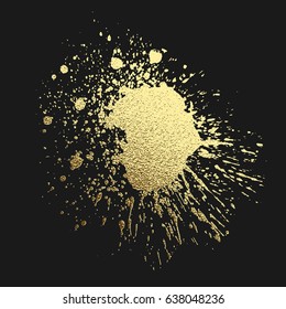 Gold acrylic paint on the black background. Vector illustration EPS10