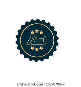 Gold AD company linked letter logo concept. Designed for your web site design, logo, app, UI. Gold initial logo design