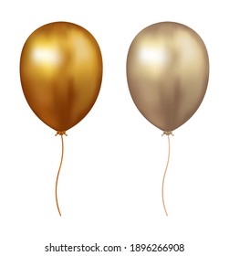 Gold Air Balloon Vector 3d Icon