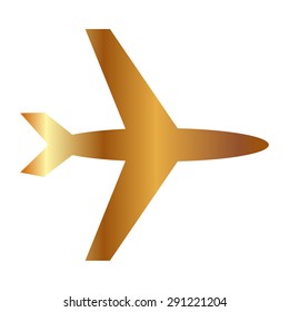 Gold Airplane Icon