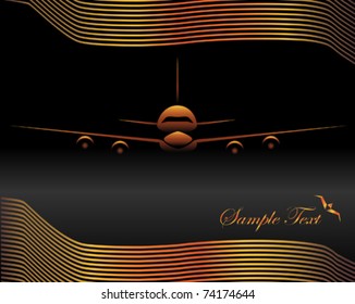 gold airplane silhouette design