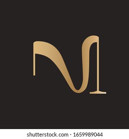 Gold alchemy modern logo design symbol.