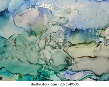 Gold Alcohol Ink Marble. Bronze Alcohol Ink Background. Vector Abstract Painting. Pink Oil Paint. Green Water Color Canvas. Fluid Elegant Texture. Pink Gradient Watercolor. Blue Foil Marble Background