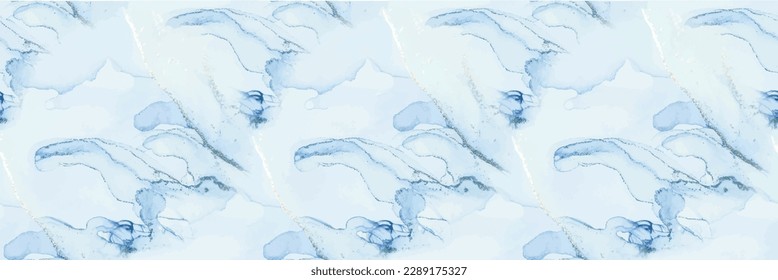 Gold Alcohol Ink Marble. Light Seamless Watercolor. Blue Ink Paint. White Vector Ink Canvas. Copper Watercolor Glitter. Gold Abstract Background. Foil Marble Watercolor. Vector Abstract Art Painting
