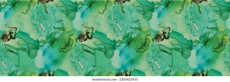 Gold Alcohol Ink Marble. Light Seamless Pattern. Green Marble Background. Bronze Water Color Background. Foil Gradient Watercolor. Luxury Abstract Template. Golden Water Color Marble. Blue Ink Paint.