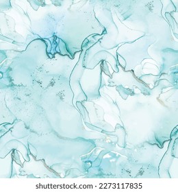 Gold Alcohol Ink Marble. Shiny Water Color Watercolor. Blue Seamless Background. Green Ink Paint. Luxury Abstract Painting. Light Seamless Glitter. White Water Color Marble. Foil Marble Watercolor.