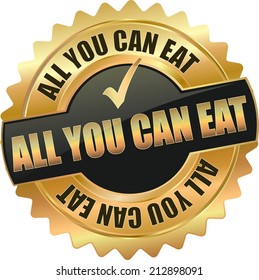 Gold All You Can Eat Sign