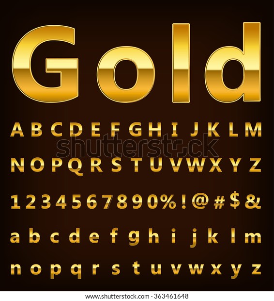 Gold Alphabet Stock Vector (Royalty Free) 363461648 | Shutterstock