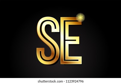 gold alphabet letter se s e logo combination design suitable for a company or business