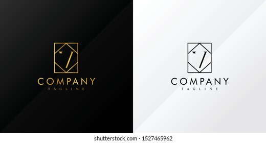 Gold Alphabet Letter V Abstract Logo Vector