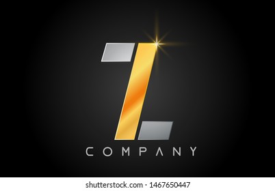 gold alphabet letter Z logo design suitable for a company or business