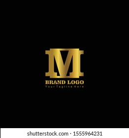 The gold alphabet logo is suitable for business logos and web logos